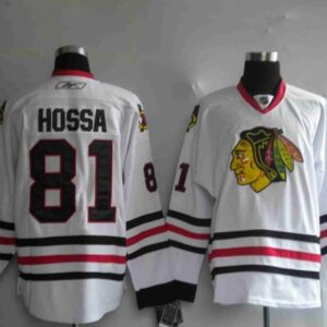 Blackhawks 81 Marian Hossa White Men Jersey