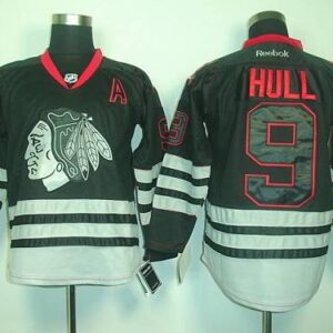 Blackhawks 9 Bobby Hull Black Ice Men Jersey
