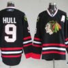 Blackhawks 9 Bobby Hull Black Men Jersey