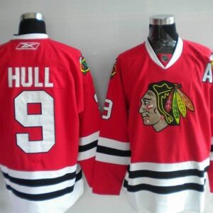 Blackhawks 9 Bobby Hull Red Men Jersey