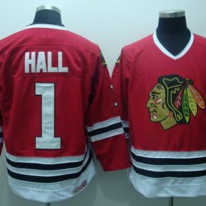 Blackhawks 1 Glenn Hall Red CCM Throwback Men Jersey