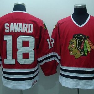 Blackhawks 18 Denis Savard Red CCM Throwback Men Jersey