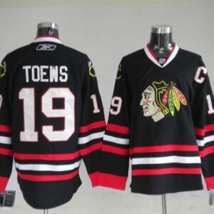 Blackhawks 19 Jonathan Toews Black Men Jersey