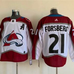 Avalanche 21 Peter Forsberg White Men Jersey