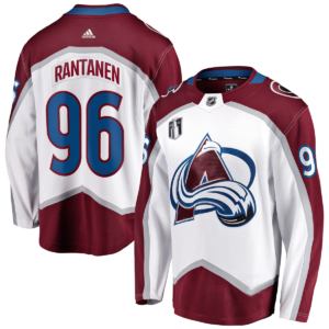 Avalanche 96 Mikko Rantanen White Red 2022 Stanley Cup Patch Men Jersey