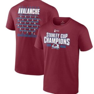 Avalanche Burgundy 2022 Stanley Cup Champions Jersey Roster T-Shirt