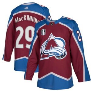 Avalanche 29 Nathan MacKinnon Burgundy 2022 Stanley Cup Final Patch Reverse Retro Men Jersey