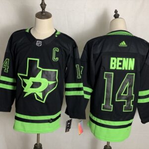 Stars 14 Jamie Benn Black 2020-21Premier Breakaway Men Jersey