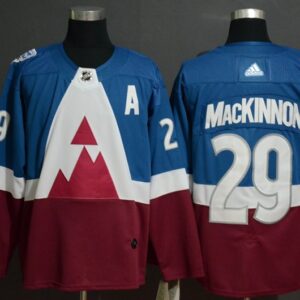 Avalanche 29 Nathan MacKinnon Blue Red 2020 Stadium Series Men Jersey