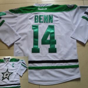 Stars 14 Jamie Benn New Style With C Patch White Men Jersey