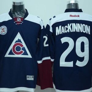 Avalanche 29 Nathan MacKinnon Navy Blue Alternate 20th Patch Men Jersey