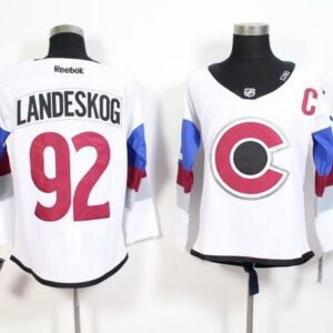Avalanche 92 Gabriel Landeskog White 2016 Stadium Series C Patch Men Jersey