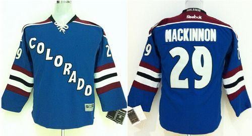 Avalanche 29 Nathan MacKinnon Blue Youth Jersey