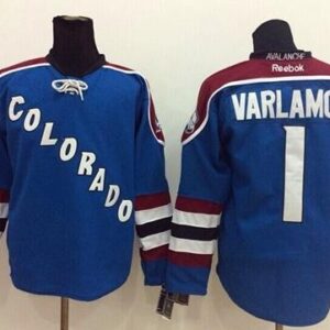 Avalanche 1 Semyon Varlamov Blue Third Men Jersey