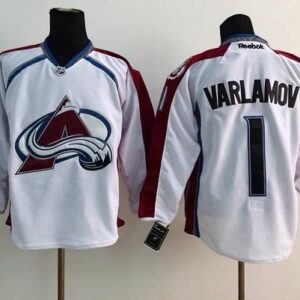 Avalanche 1 Semyon Varlamov White Men Jersey