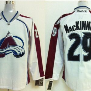 Avalanche 29 Nathan MacKinnon White Reebok Men Jersey
