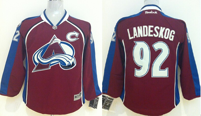 Avalanche 92 Gabriel Landeskog Red Youth Jersey