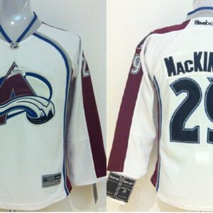 Avalanche 29 Nathan MacKinnon White Youth Jersey
