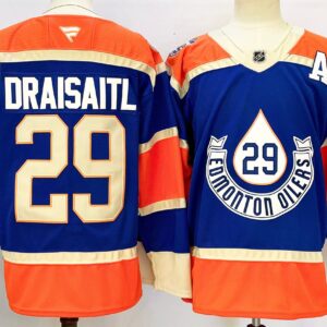 Oilers 29 Leon Draisaitl Blue 2024 New  Men Jersey