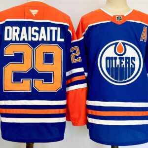 Oilers 29 Leon Draisaitl Blue 2024 New  Men Jersey