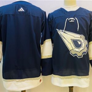 Oilers Blank Navy White Men Jersey