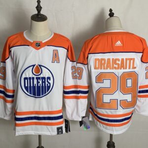 Oilers 29 Leon Draisaitl White 2020 New Men Jersey