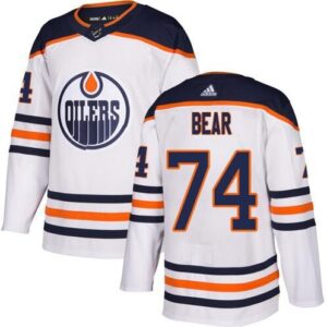 Oilers 74 Ethan Bear White Men Jersey