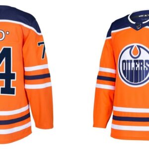 Edmonton Oilers 74 Ethan Bear Cree syllabics Orange Honors Indigenous Heritage Jersey