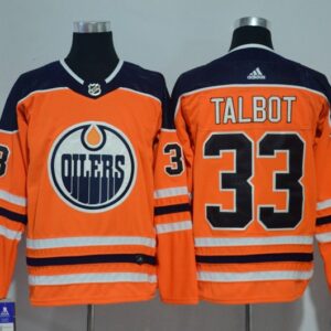Oilers 33 Cam Talbot Orange Men Jersey