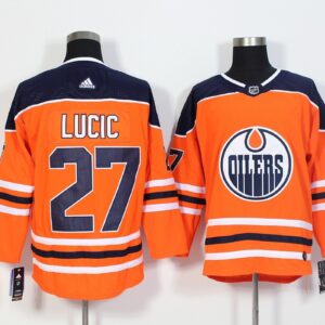 Oilers 27 Milan Lucic Orange Men Jersey