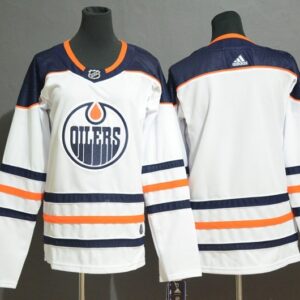 Oilers Blank White Women Jersey