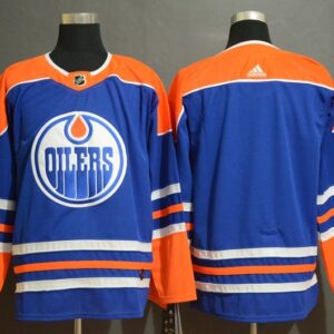 Oilers Blank Blue Men Jersey