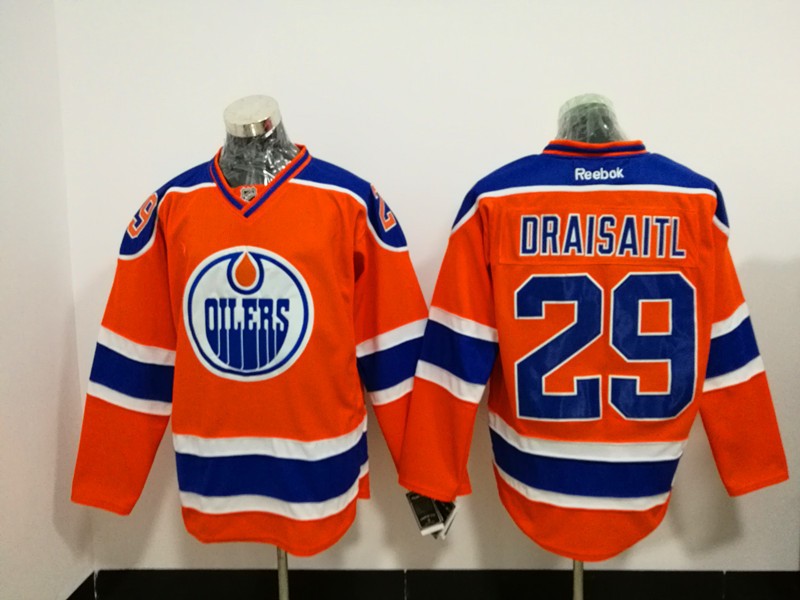 Oilers 29 Leon Draisaitl Orange Alternate Men Jersey