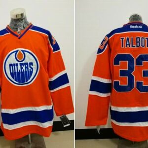 Oilers 33 Cam Talbot Orange Alternate Men Jersey