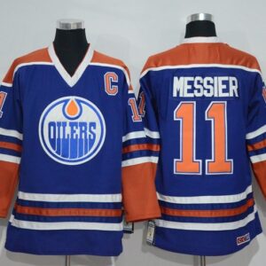 Oilers 11 Mark Messier Blue Reebok Men Jersey