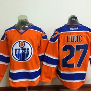 Oilers 27 Milan Lucic Orange Reebok Men Jersey