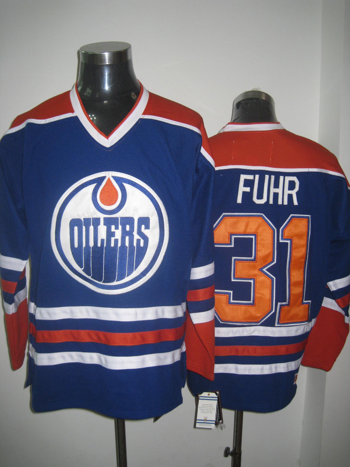 Oilers 31 Grant Fuhr Blue CCM Men Jersey