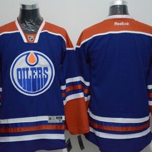 Oilers Blank Light Blue Men Jersey