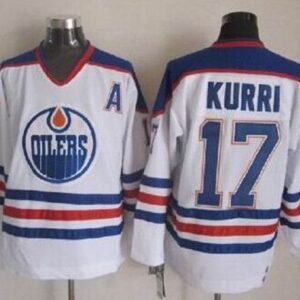Oilers 17 Jari Kurri White CCM Throwback Men Jersey