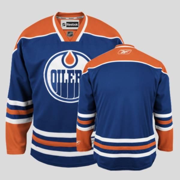 Oilers Blank Light Blue Men Jersey