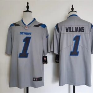 Detroit Lions 1 Jameson Williams Silver 2026 Rivalries Vapor Limited Men Jersey