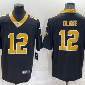 Saints 12 Chris Olave Black 2022 Draft Vapor Untouchable Limited Men Jersey