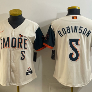 Baltimore Orioles 5 Brooks Robinson Natural 2026 City Connect Cool Base Women Jersey