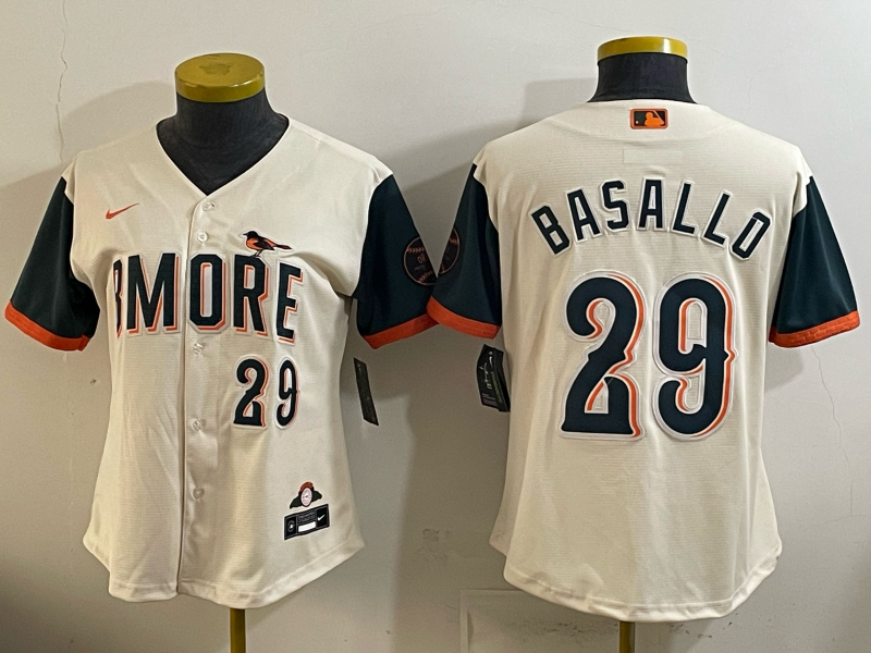 Baltimore Orioles 29 Samuel Basallo Natural 2026 City Connect Cool Base Youth Jersey