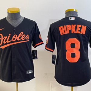 Baltimore Orioles 8 Cal Ripken Jr Black Cool Base Youth Jersey
