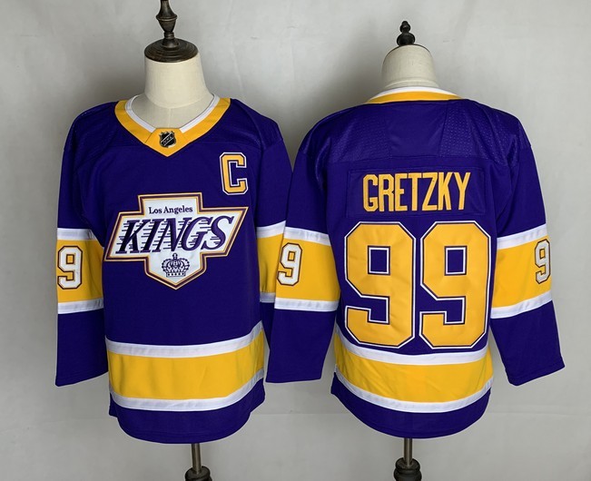 Kings 99 Wayne Gretzky Purple New Men Jersey