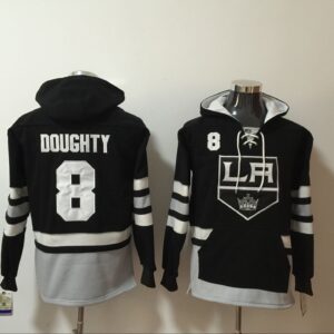 Kings 8 Drew Doughty Black All Stitched Hooded Men Sweatshirt