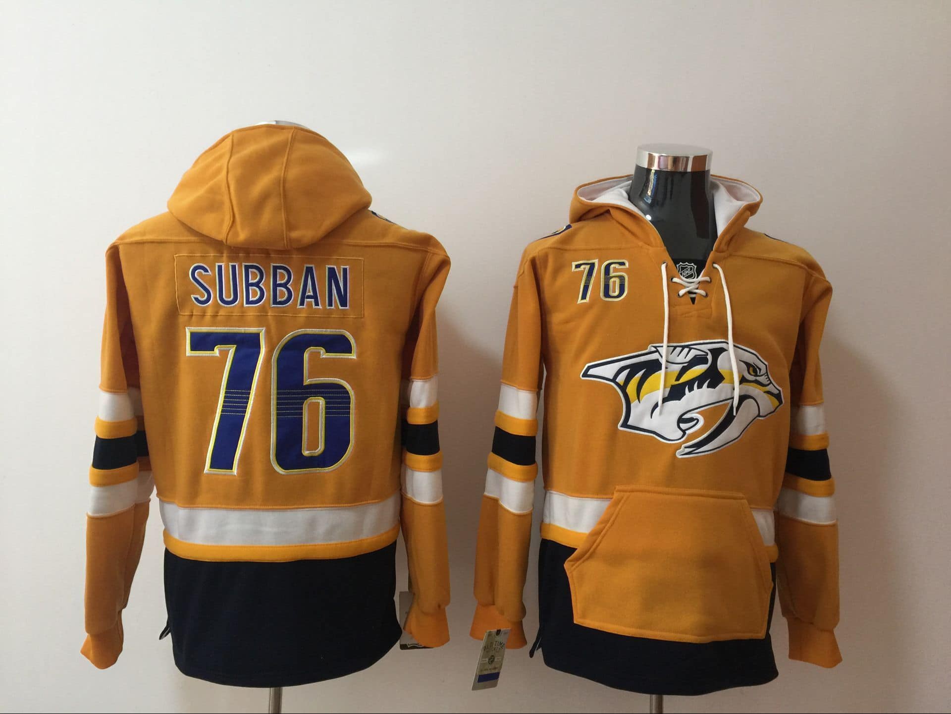 Predators 76 P.K. Subban Yellow Hoodie Sweatshirt