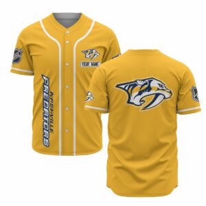 Nashville Predators Baseball Yellow Customized Jersey