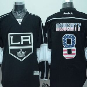 Kings 8 Drew Doughty Black USA Flag Fashion Men Jersey